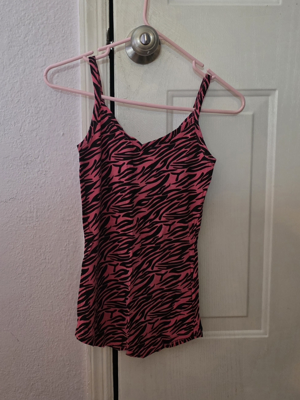 NEW- OP Small Pink Zebra-Print Cami Tank Top